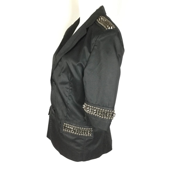 Platini Black Label Studded Spiked Blazer Jacket - Picture 2 of 8